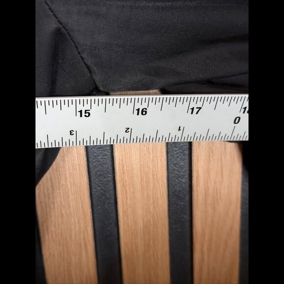 Betsey Johnson Trench Coat Small Black Double-Breasted Belted Stretch Hooded - Picture 3 of 7